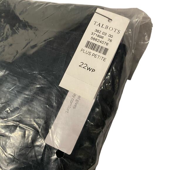 NWT TALBOTS 22WP Black Velveteen Straight Leg Pants Holiday Dressy Slimming - Picture 5 of 14